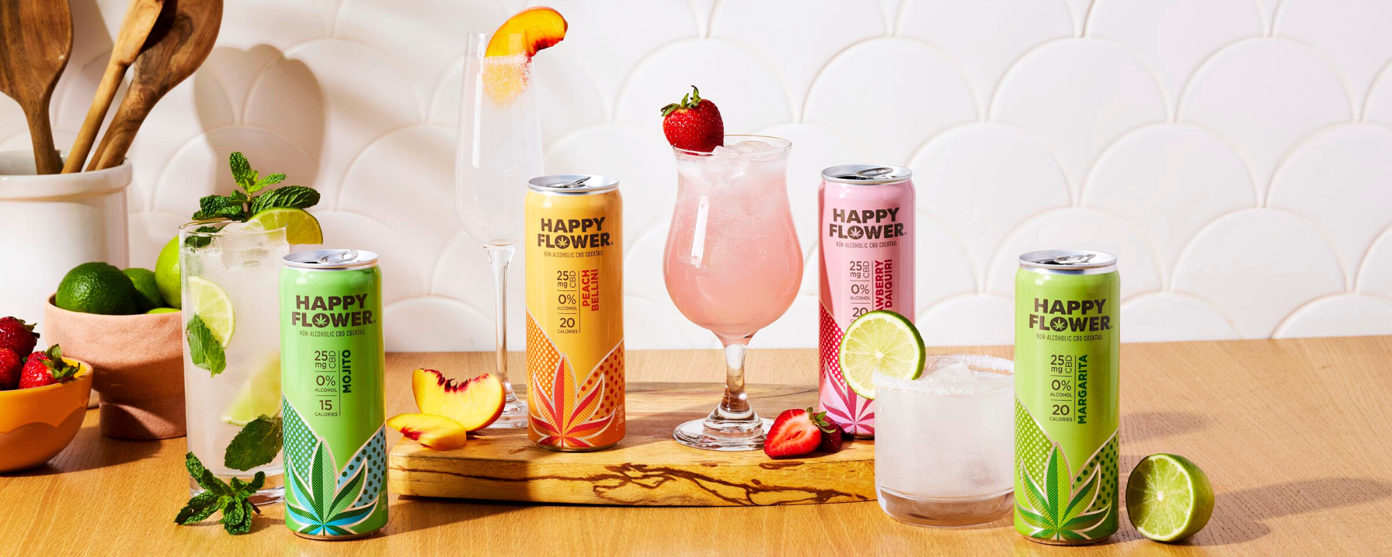 "Time to Bloom" Happy Flower non-alcoholic CBD cocktails 