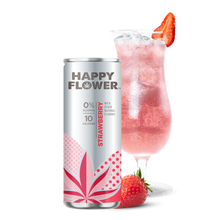 Happy Flower Non-CBD Strawberry Seltzer + Daiquiri Glass