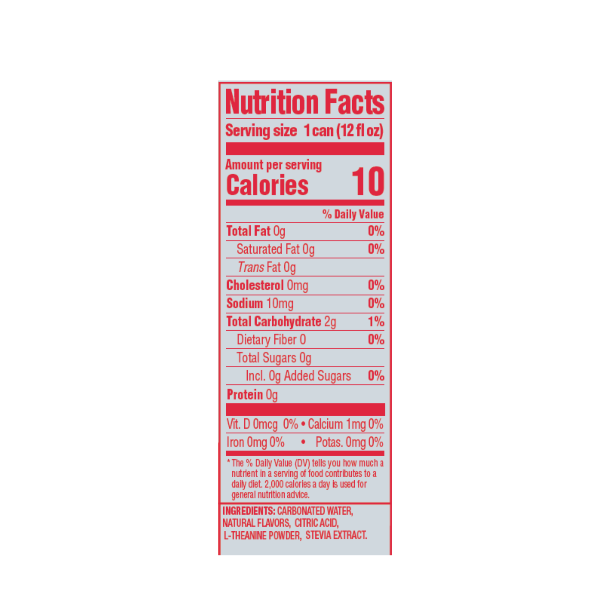 Happy Flower Nutrition Table - Non-CBD Strawberry Seltzer 